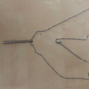 Silver 3D Bar Necklace